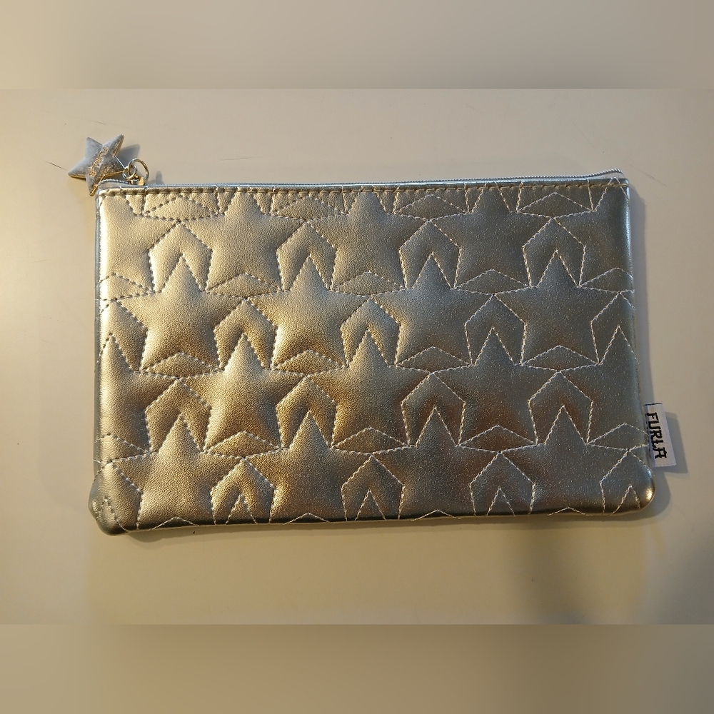 NWOT Furla Gold‎ Metallic Star Pouch